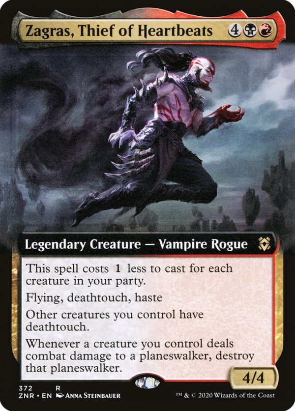 Zagras, Thief of Heartbeats (Extended Art) [Zendikar Rising] For Cheap