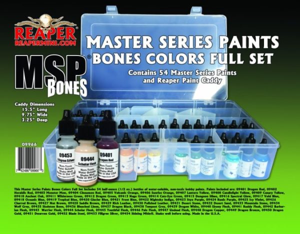 Reaper Master Series Bones Ultra-Coverage Paints Basic Set (09401-09454) Hot on Sale