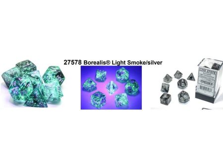 7CT POLYHEDRAL SET: BOREALIS LUMINARY LIGHT SMOKE W SILVER Online now