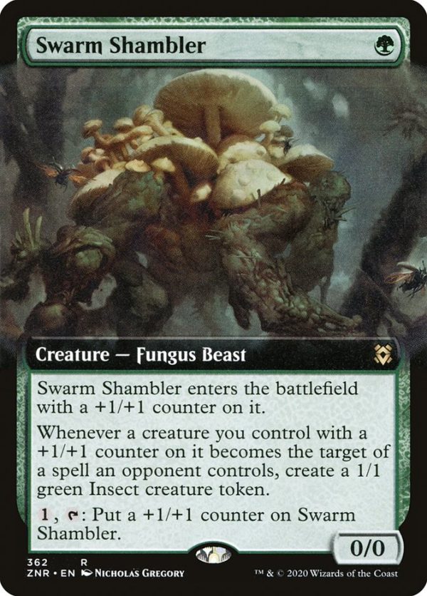 Swarm Shambler (Extended Art) [Zendikar Rising] For Discount